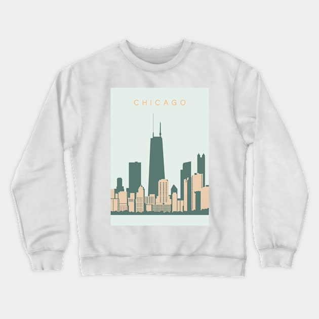 Chicago skyline Crewneck Sweatshirt by Zakaria Azis